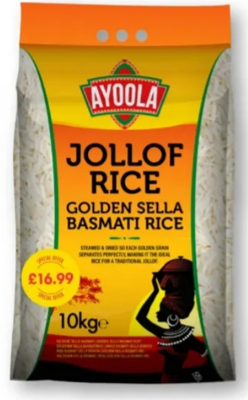 Ayoola Jollof Rice Golden Sella Basmati Rice 10kg